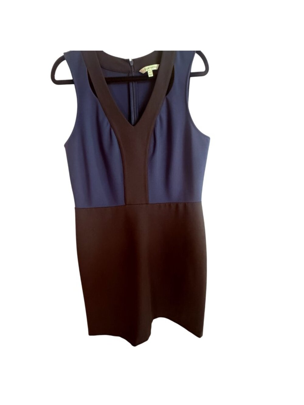 41 Hawthorn Colorblock Sleeveless Cutout V neck Sheath Dress Navy & Black Size L